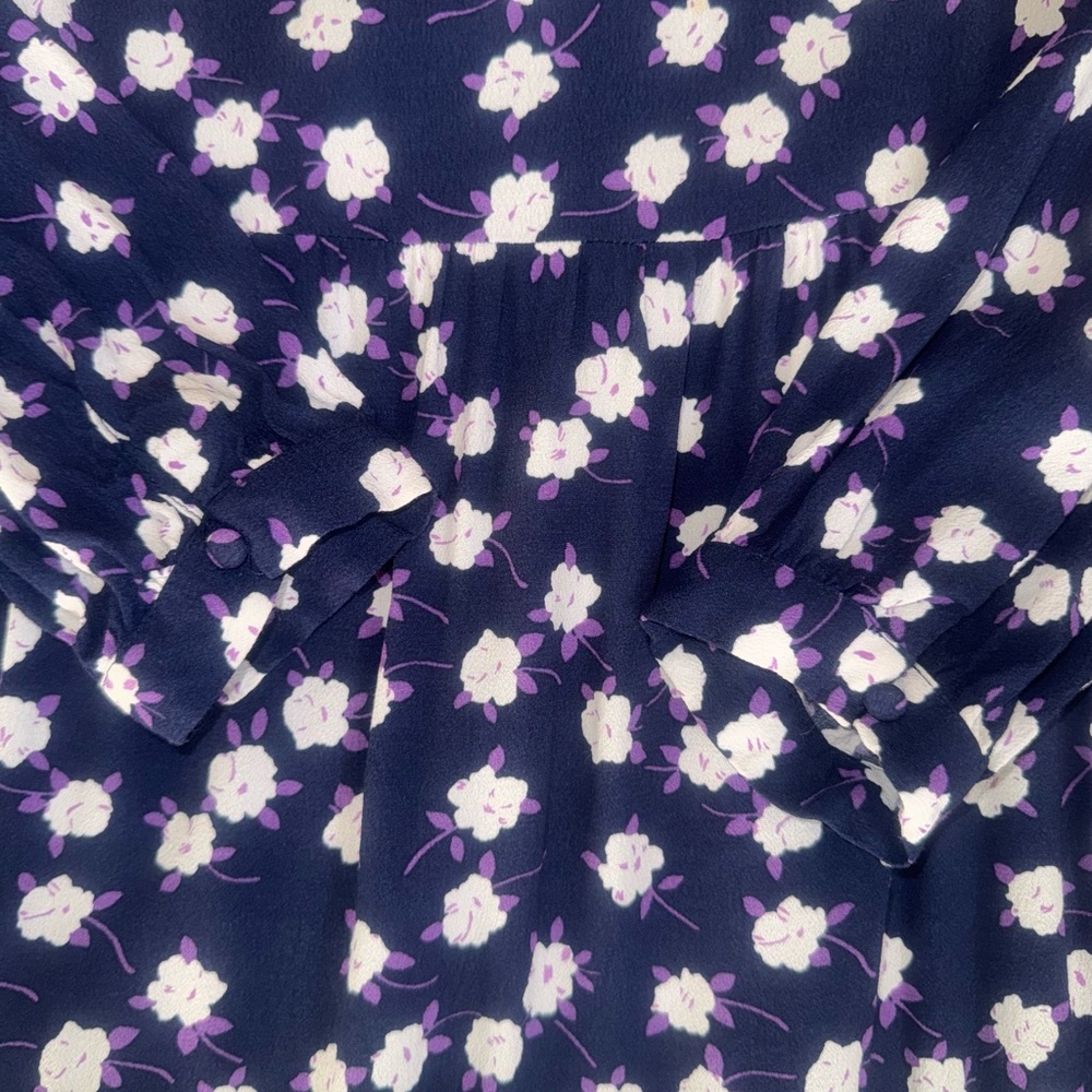 J. CREW Tiered hi neck Peony FLORAL dress women’s size medium - Picture 4 of 17